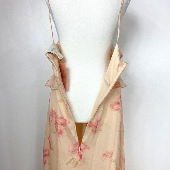 NWT BHLDN CLARE PINK SLEEVELESS FLORAL SHEER CHIFFON OVERLAY FORMAL DRESS - 16 - Picture 8 of 12